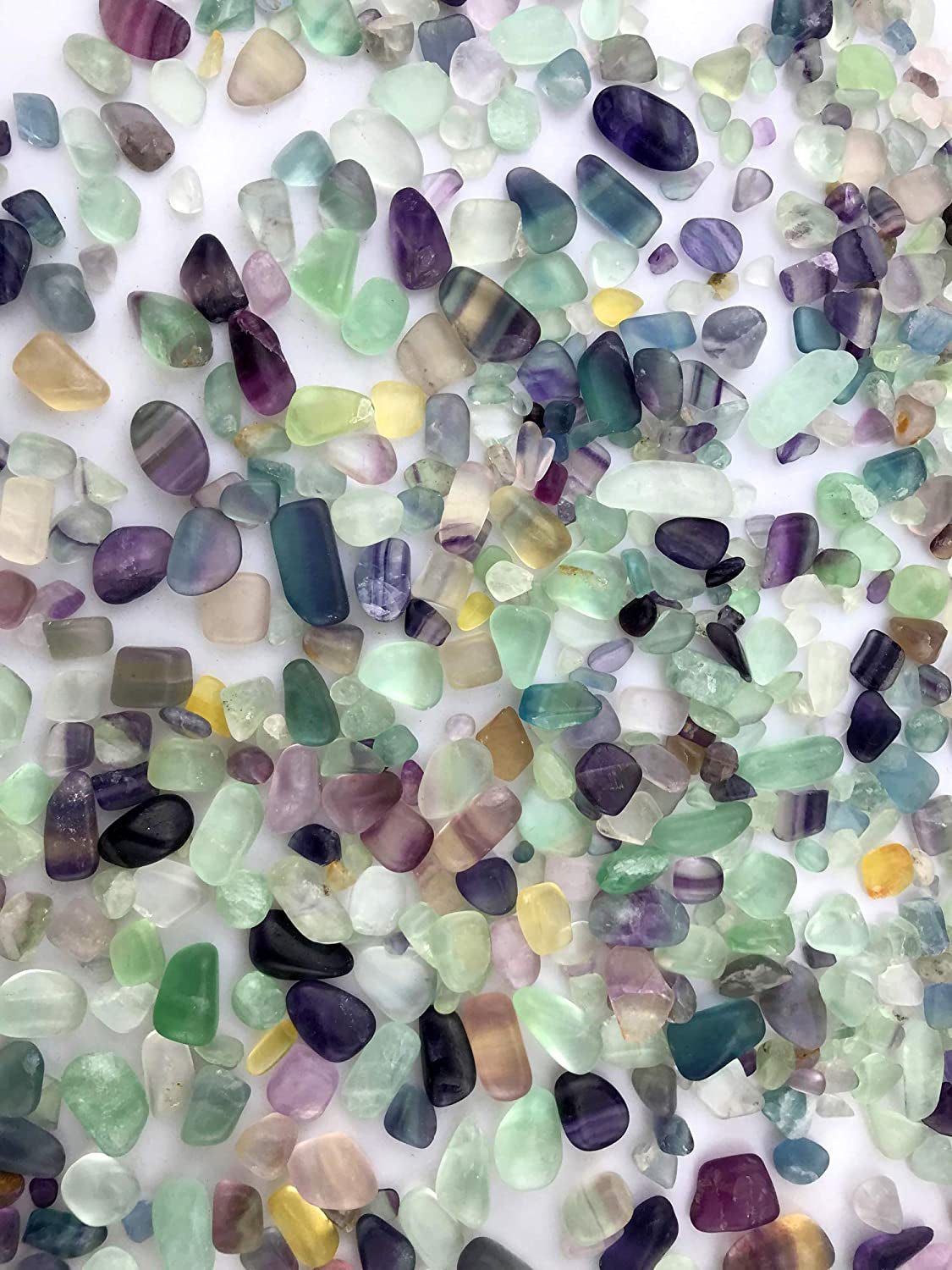 SNAKTOPIA, SNAKTOPIA Fluorite Tumbled Chips Stone Crushed Crystal Natural Quartz Pieces Irregular Shaped Stones about 0.2~0.5In Weight 0.74 Ib (1 - Fluorite)