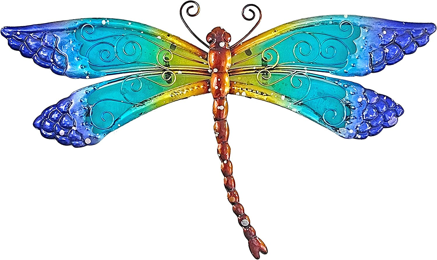 SOTALING, SOTALING Metal with Glass Dragonfly Wall Decor Handmade Decorative Art for Home,Garden,Patio,Door,Window
