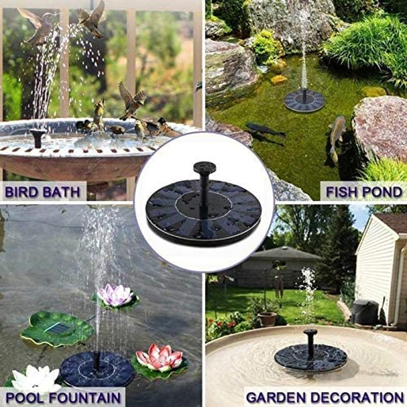 Alpen Outdoor Living Adventure, Solar Fountain Pump,New Upgraded Mini Solar Powered Bird Bath Fountain Pump Solar Panel Kit Water Pump,With 4 Different Spray Pattern Heads, for Pond Submersible Floating