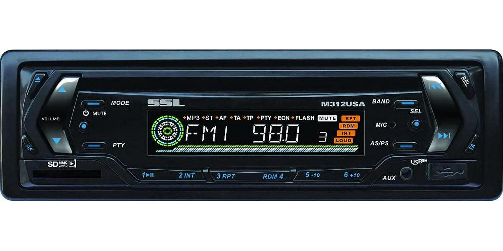 Sound Storm Laboratories, Sound Storm Laboratories M312USA in-Dash MP3/CD/AM/FM Receiver with USB, SD/MMC Card Ports and Front Panel Aux Inputs